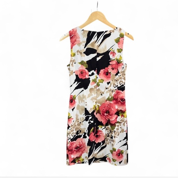 Connected Apparel Floral Animal Print Sleeveless Sheath Dress Size 8 - Picture 2 of 4